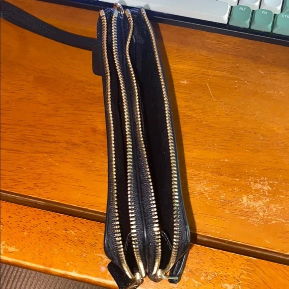 Coach Black and Brown Wristlet with Gold Accents - Picture 6 of 7